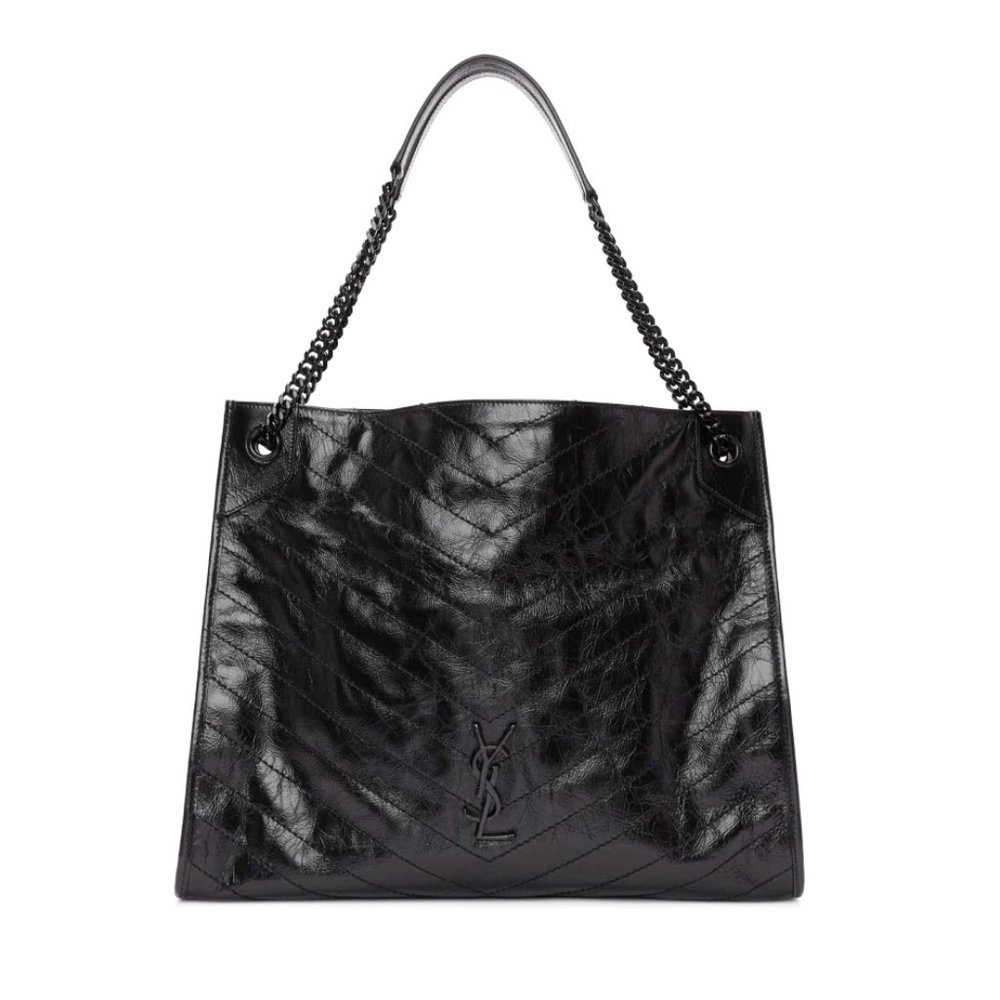 Saint Laurent Niki Large Crinkled Calf Tote Bag